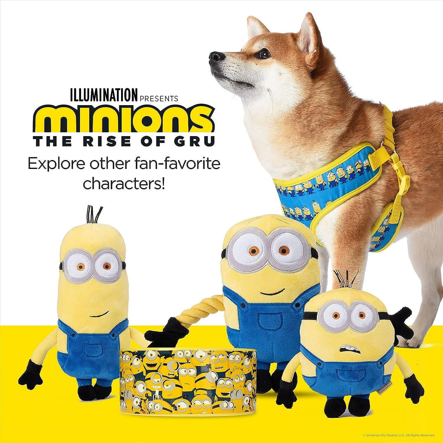 Medium Yellow Dog Harness - Comfortable Mesh No-Pull Design | Officially Licensed Universal Studios Pet Product | Ideal Gift for Fans and Their Pets