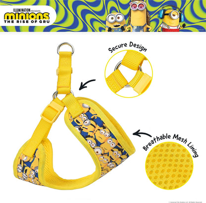 Medium Yellow Dog Harness - Comfortable Mesh No-Pull Design | Officially Licensed Universal Studios Pet Product | Ideal Gift for Fans and Their Pets