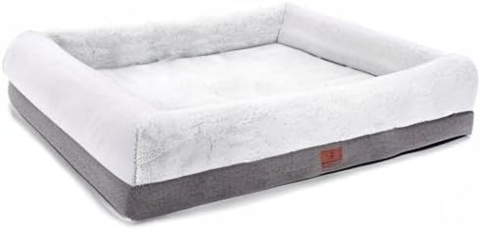 Extra Large Orthopedic Dog Bed with Bolster Sides, Removable Washable Cover, Non-Skid Bottom, and Egg Foam Couch for Comfortable Sleeping - 46 x 30 Inch, Gray